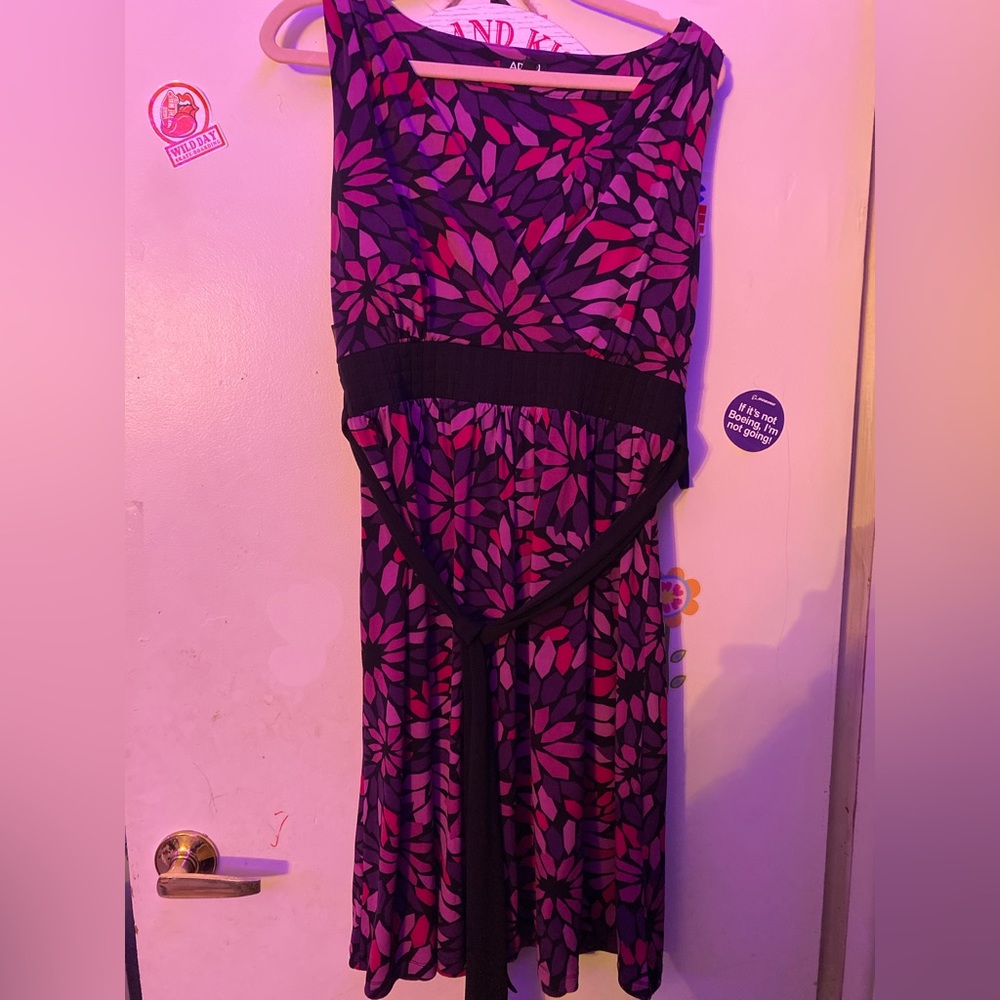 Pink and black dress